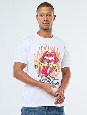T-shirt imprimé 'The Rolling Stones' à manches courtes