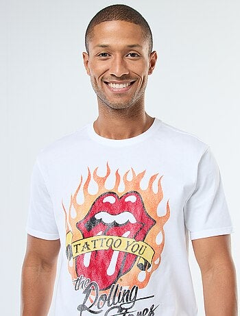 T-shirt imprimé 'The Rolling Stones' à manches courtes