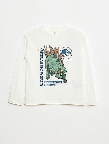 T-shirt 'Jurassic World' en coton uni