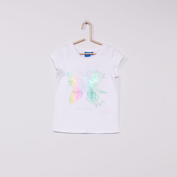 T Es Ma Reine T Es Mon Bebe T-shirt 'La Reine des neiges 2' fille - blanc - Kiabi - 10,00€