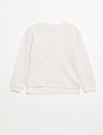 T-shirt loose gaufré en coton uni