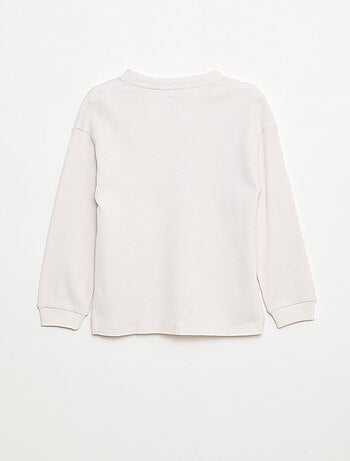 T-shirt loose gaufré en coton uni