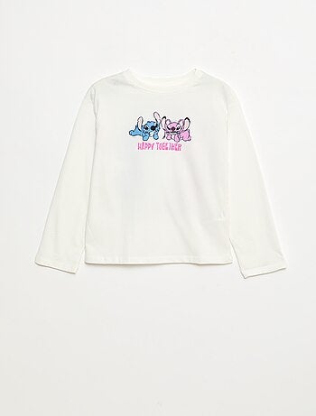 T-shirt manche longue 'Stitch' 'Disney' imprimé recto verso