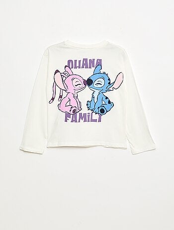 T-shirt manche longue 'Stitch' 'Disney' imprimé recto verso