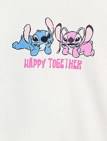 T-shirt manche longue 'Stitch' 'Disney' imprimé recto verso