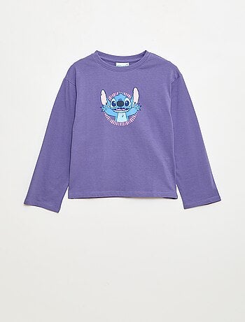 T-shirt manche longue 'Stitch' 'Disney' imprimé recto verso