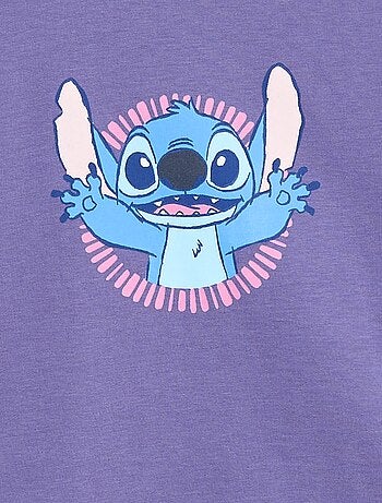 T-shirt manche longue 'Stitch' 'Disney' imprimé recto verso