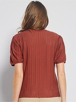 T-shirt manches bouffantes - Kiabi