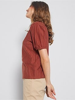 T-shirt manches bouffantes - Kiabi