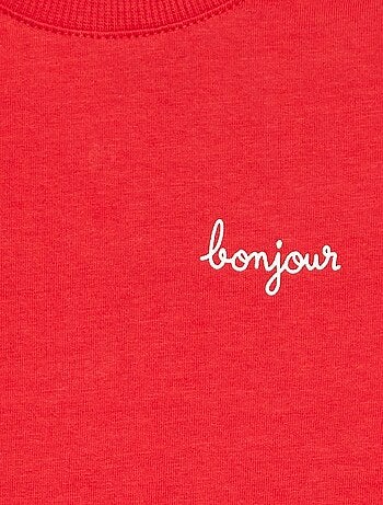 T-shirt manches courtes à imprimé placé