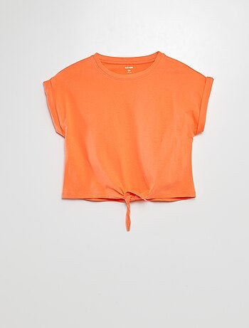 T-shirt manches courtes à nouer à la base