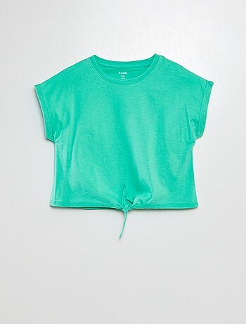 T-shirt manches courtes à nouer à la base