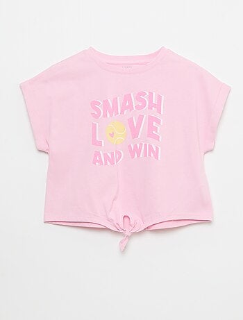 T-shirt manches courtes avec nœud à la base