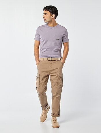 T-shirt manches courtes avec poche poitrine et broderie