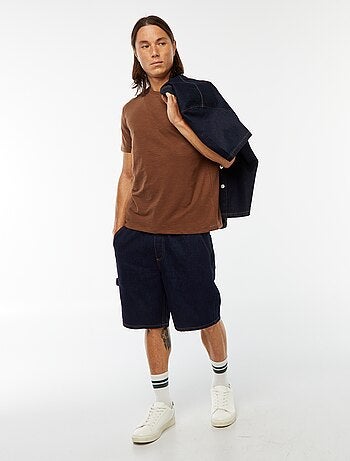 T-shirt manches courtes en maille fantaisie