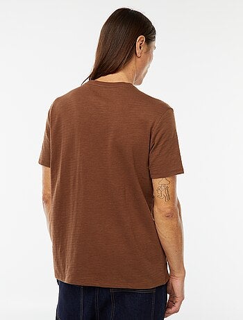 T-shirt manches courtes en maille fantaisie