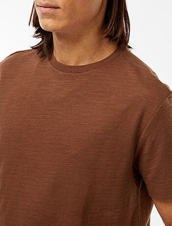 T-shirt manches courtes en maille fantaisie