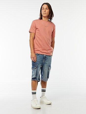 T-shirt manches courtes en maille fantaisie