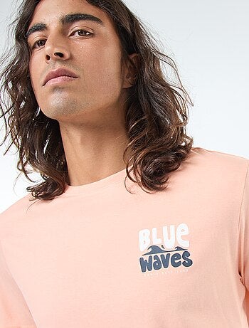 T-shirt manches courtes imprimé recto-verso 'Surf'