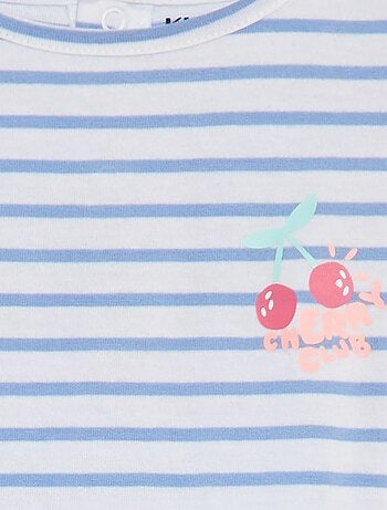T-shirt manches courtes volantées à imprimé