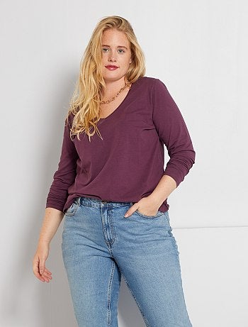 T-shirt basique grande taille femme | femme violet | Kiabi