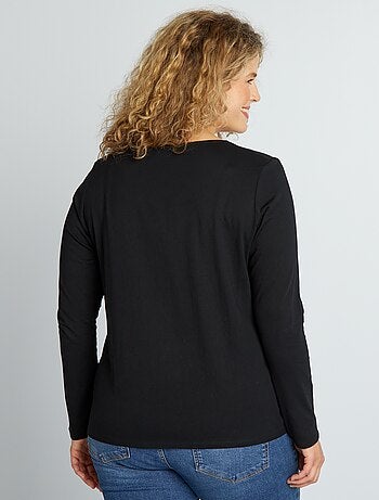 T-shirt manches longues uni en jersey