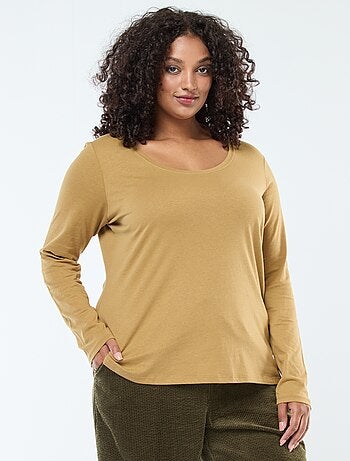 T-shirt manches longues uni en jersey