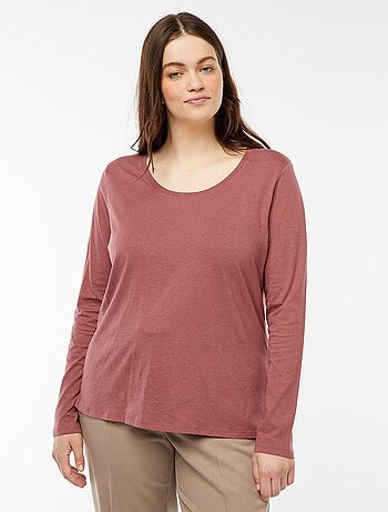 T-shirt manches longues uni en jersey