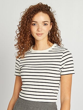 T-shirt marinière en coton stretch