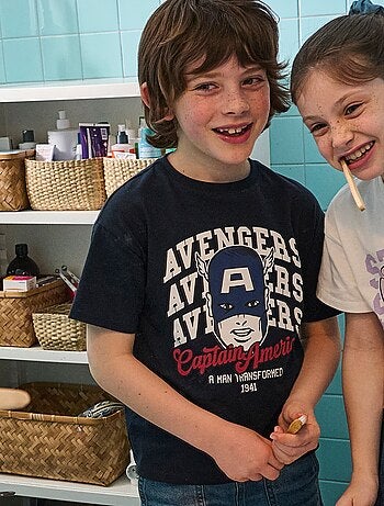 T-shirt 'Marvel' imprimé à manches courtes