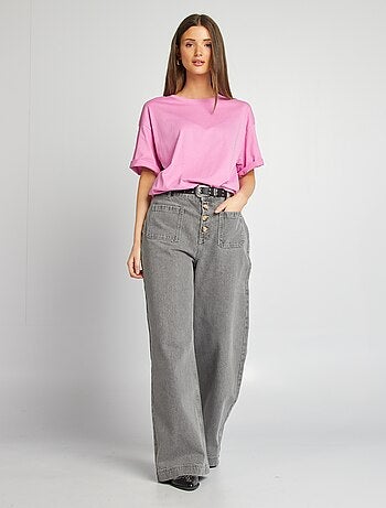 T-shirt oversize uni manches courtes