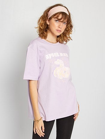 T-shirt manches courtes fille adolescente | fille violet | Kiabi