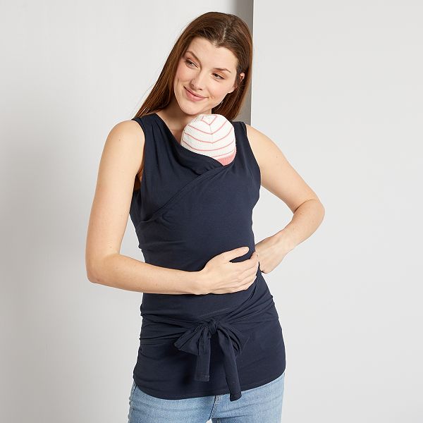 T-shirt peau à peau éco-conçu grossesse - bleu marine - Kiabi - 18,00€