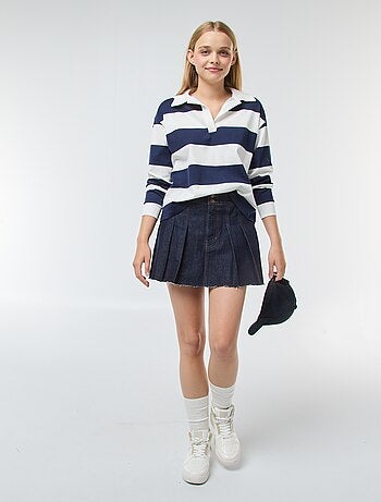 T-shirt polo oversize rayé