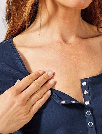 Maternité - T-shirt pour allaitement ouverture par devant - Kiabi