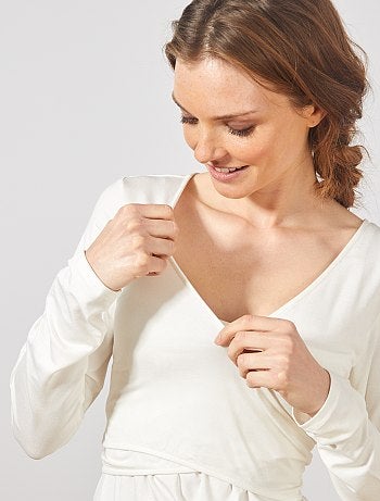Maternité - T-shirt pour l'allaitement cache-cœur - Kiabi