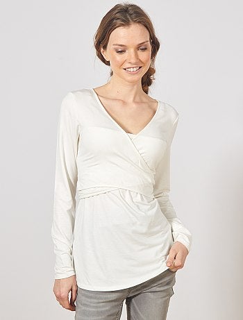 Maternité - T-shirt pour l'allaitement cache-cœur - Kiabi