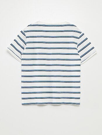 T-shirt rayé avec col tunisien