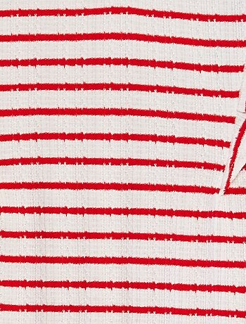 T-shirt rayé avec détails volantés