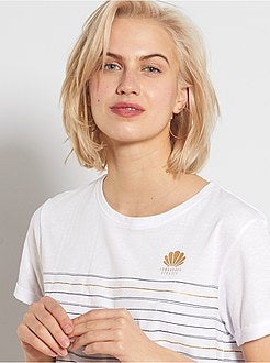 T-shirt rayé 'Longboard Stories' - Kiabi