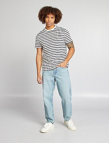T-shirt rayé manches courtes col rond