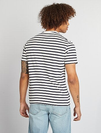 T-shirt rayé manches courtes col rond