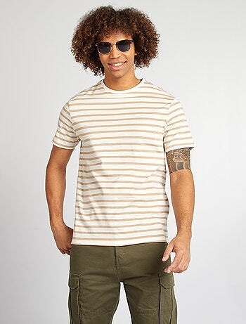 T-shirt rayé manches courtes col rond