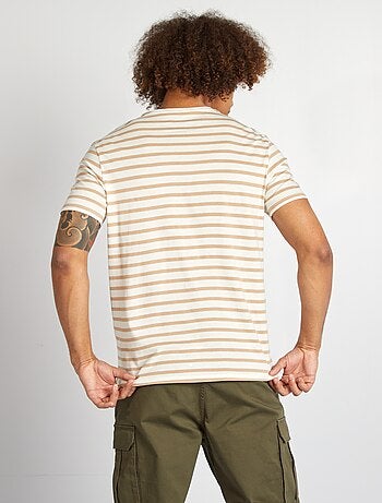 T-shirt rayé manches courtes col rond