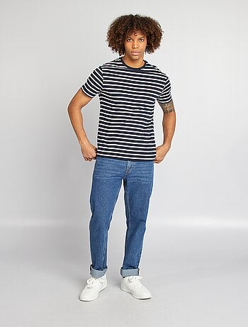 T-shirt rayé manches courtes col rond