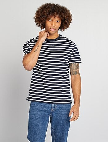T-shirt rayé manches courtes col rond
