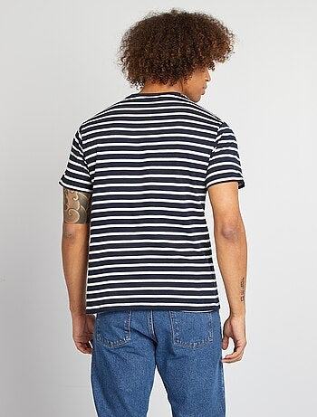 T-shirt rayé manches courtes col rond