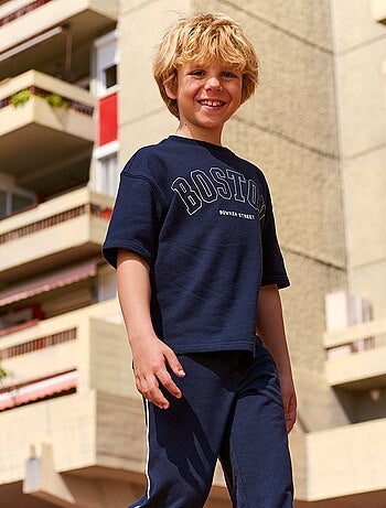 T-shirt style universitaire manches courtes