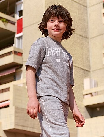 T-shirt style universitaire manches courtes