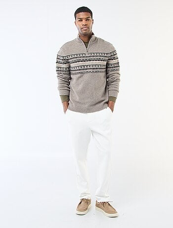 T-shirt uni à manches longues et col rond